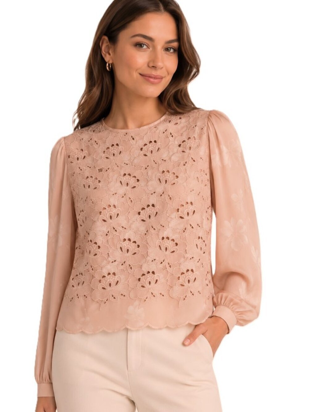 Vintage Umi Collections by Anne Crimmins Embroidered Silk Blouse NWT
